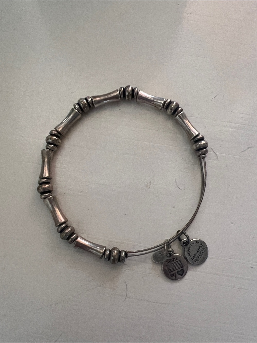 Alex and Ani Silver Tubular Bead Expandable Bracelet